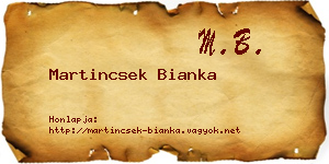 Martincsek Bianka névjegykártya