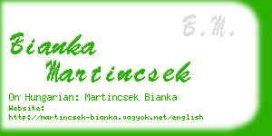 bianka martincsek business card